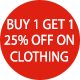 Buy One Get One 25% Off on Clothing
